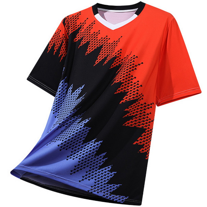 Red/Black/Blue V-Neck Shirt Jogging Men's Away Jersey