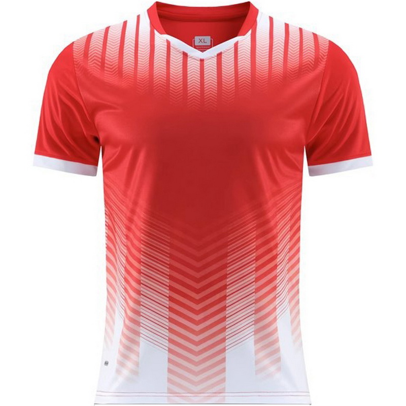 Red Stripe V-Neck Shirt Jogging Men's Fourth Jersey