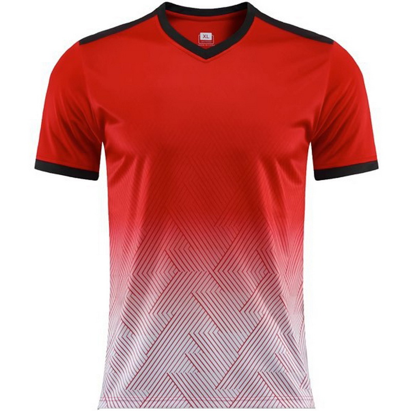 Red Wave V-Neck Shirt Training Unisex Home Jersey