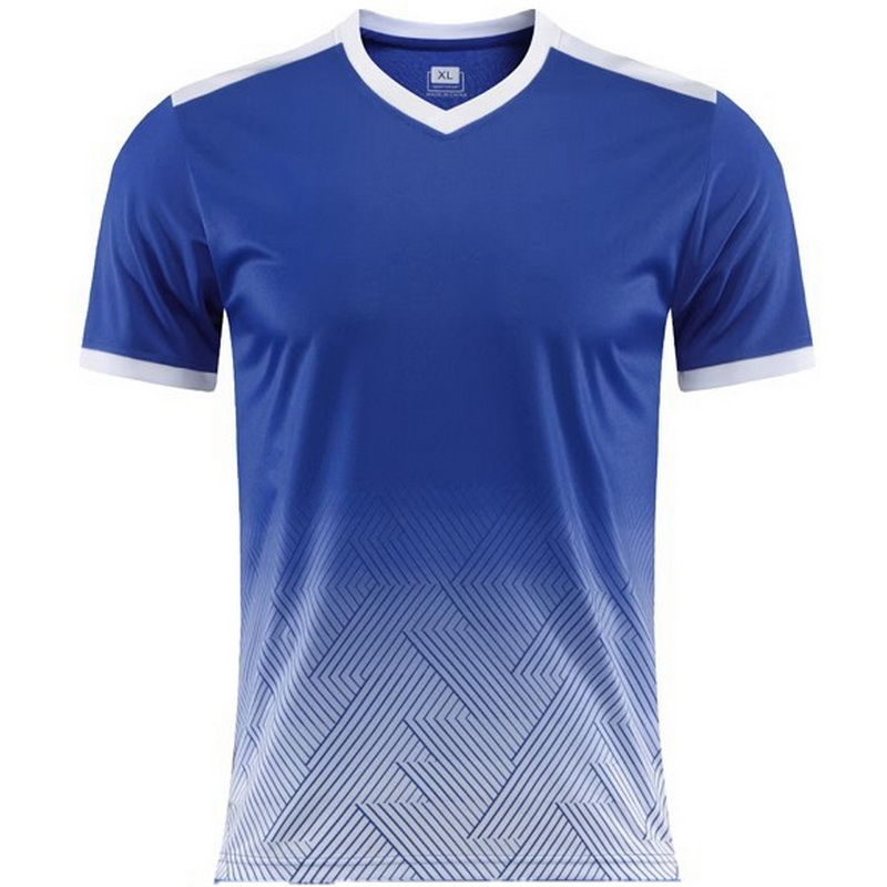 Blue Wave V-Neck Shirt Jogging Men's Away Game Jersey